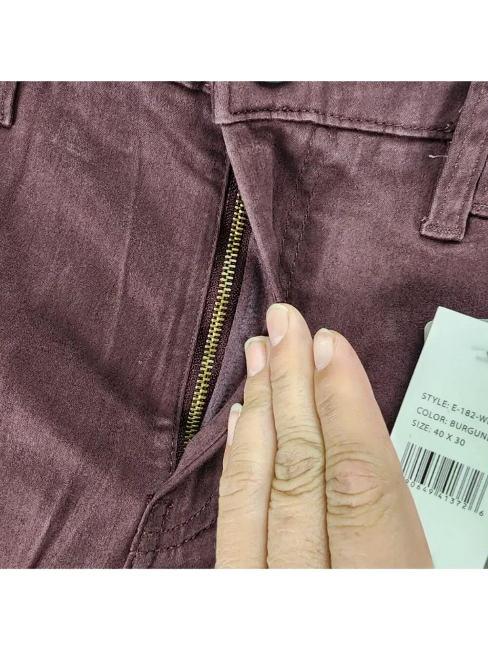 Jachs Pants Mens 40x30 Burgundy Red Stretch Mid Rise Slim Fit Tapered Leg *NWT*